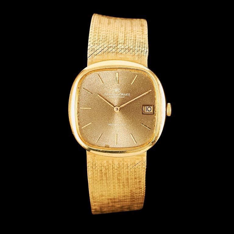 ARMBANDSUR, herr, IWC (International Watch Company), automatisk, 18k guld. 1960-tal. Vikt 85g.