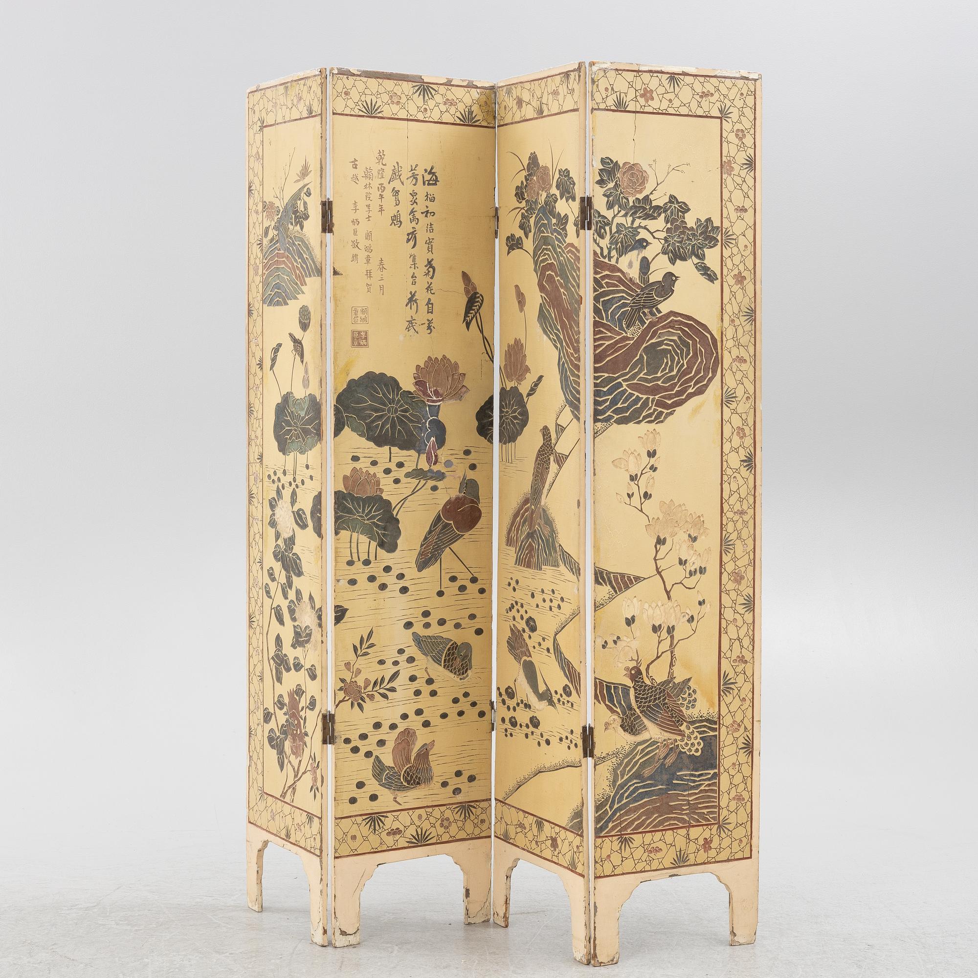 Vikskärm, Kina, omkring 1900.