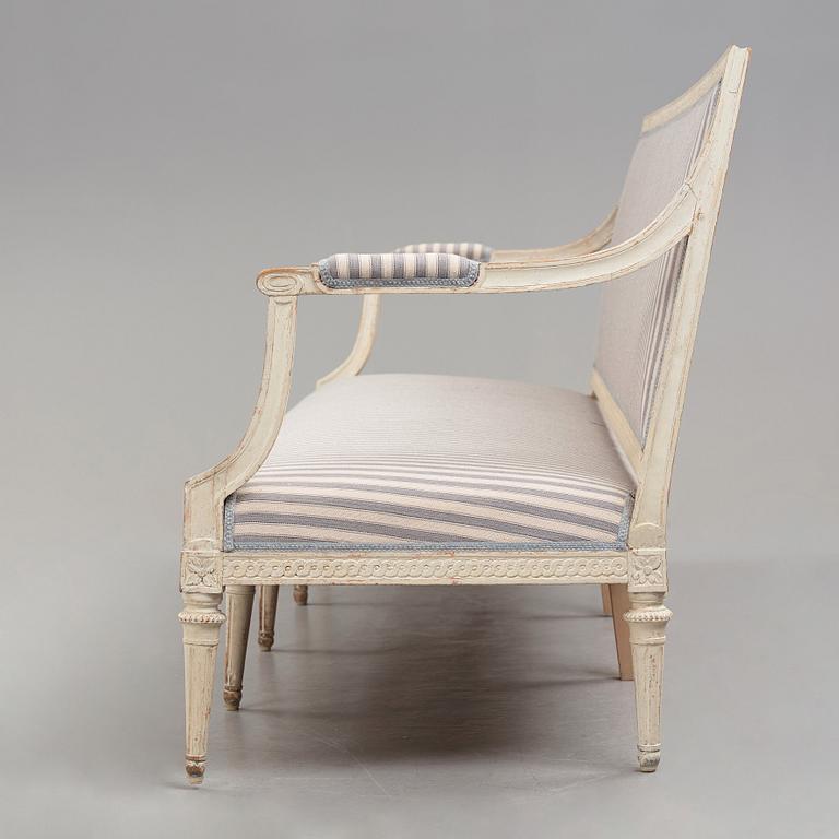 A Gustavian sofa attributed to Jakob Malmsten (master in Stockholm 1780-1788).