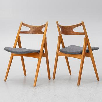 Hans J. Wegner, stolar, 8 st, modell CH-29 "Savbukkestolen", Danmark, 1900-talets mitt.