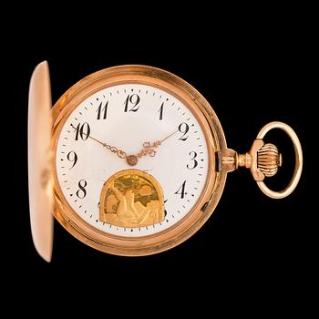 An erotic gold pocket watch, c. 1890's, .