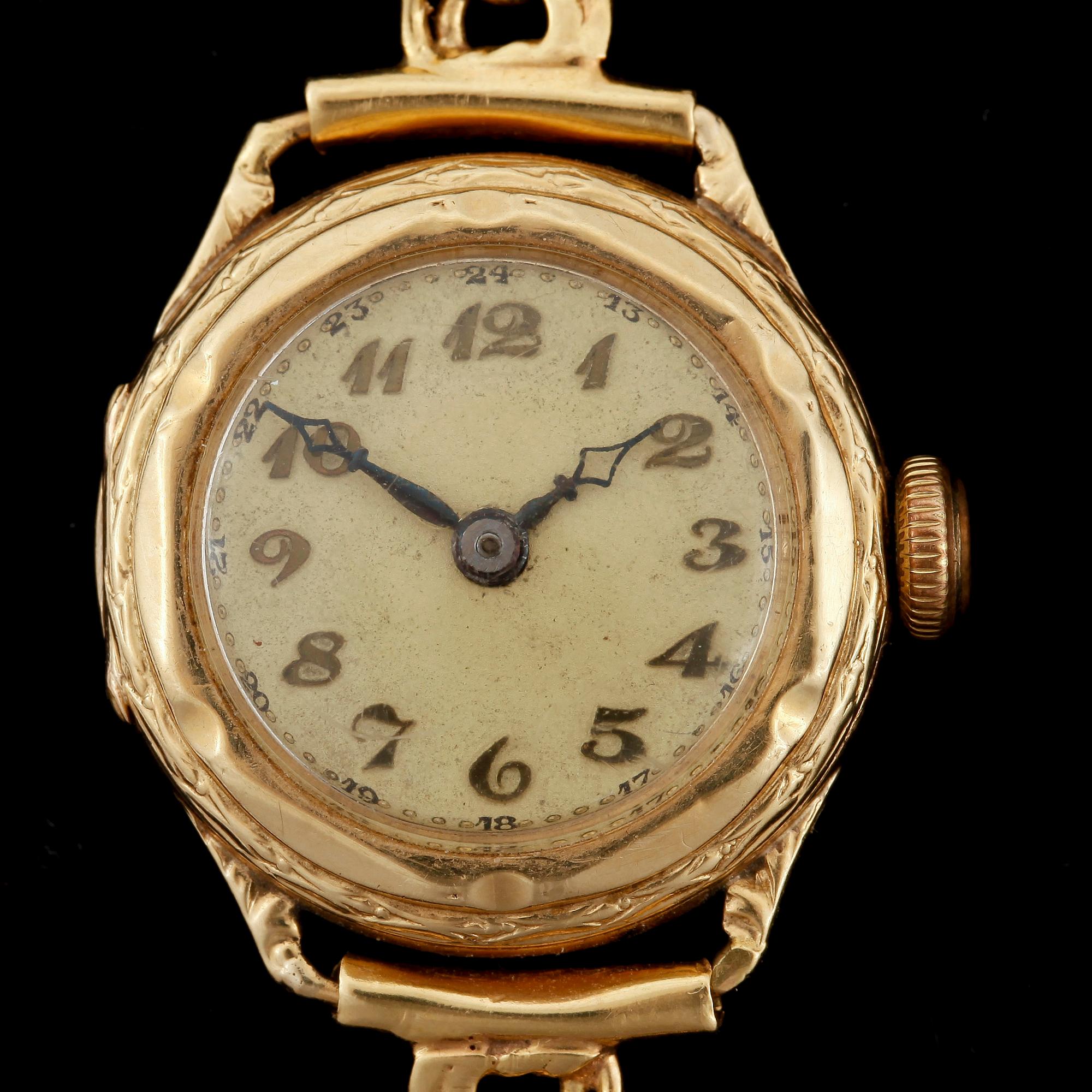 DAMARMBANDSUR, guld. 1900-talets första hälft. Tot ca 17 gram.