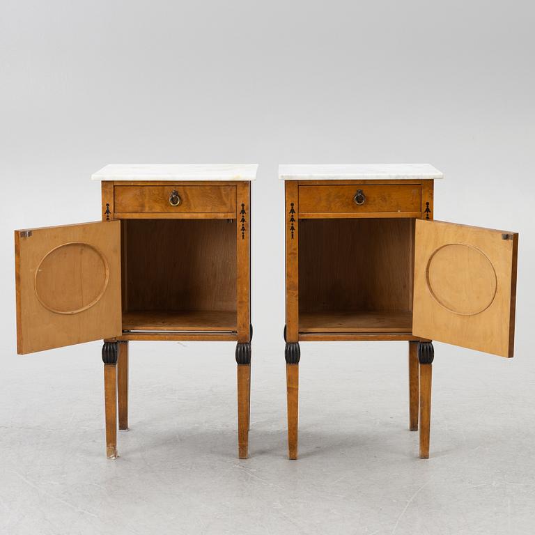 Nightstands, a pair, first half of the 20th century.