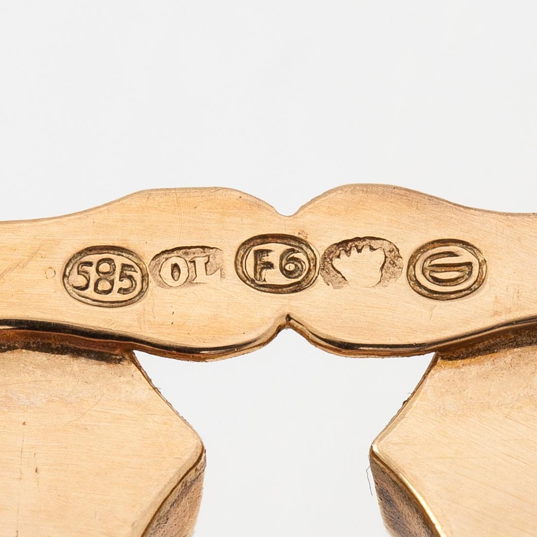 A 14K gold bracelet. Finnish import marks.