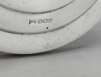 LJUSSTAKAR 4 st, sterlingsilver, Walker and Hall, Art Deco, England, 1930/40-tal.