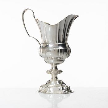 A Berlin silver pitcher, marks of Johann Gottlieb I. Matthes, 1740's.