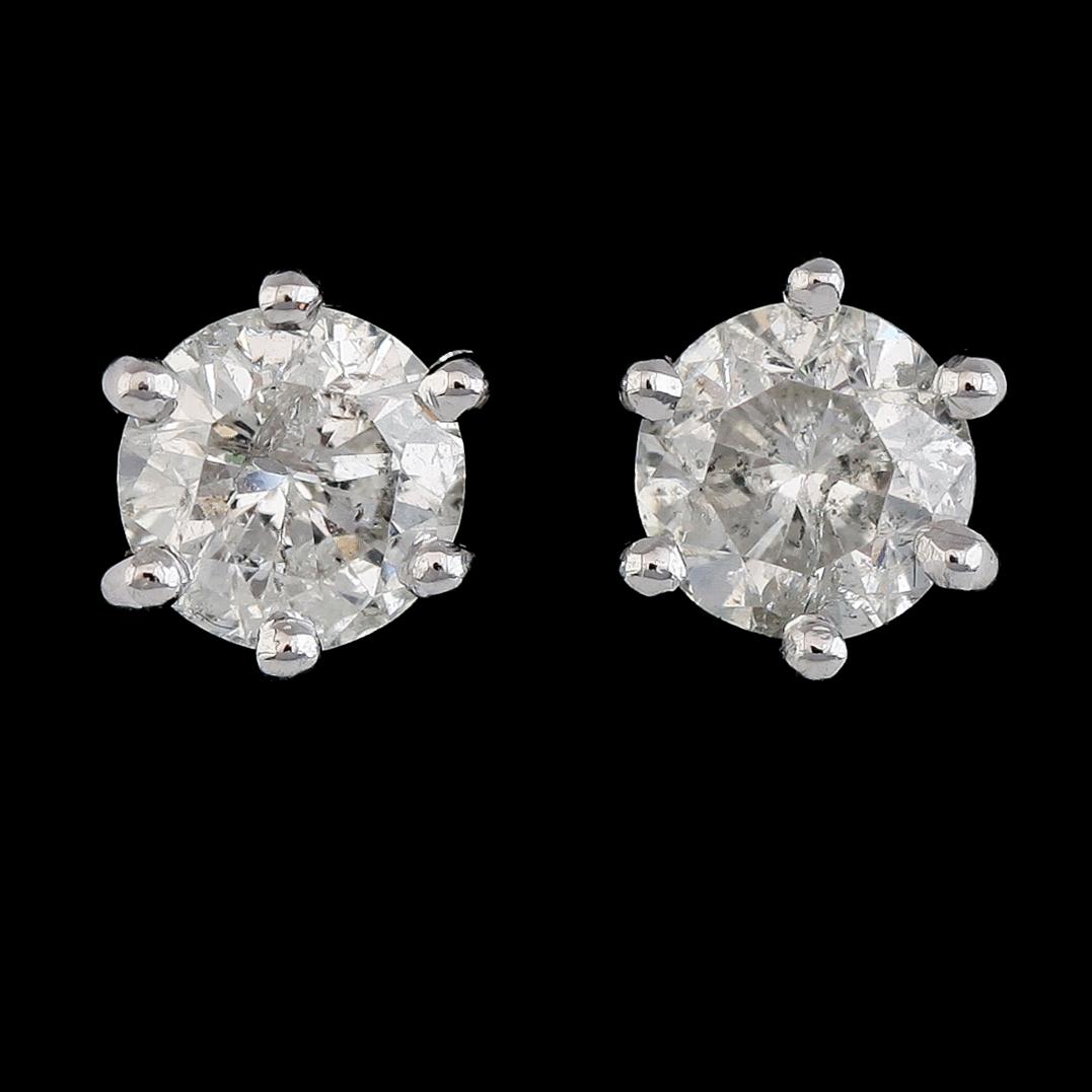 ÖRHÄNGEN, 1 par, 18K vitguld, briljantslipade diamanter tot ca 1.83 ct.