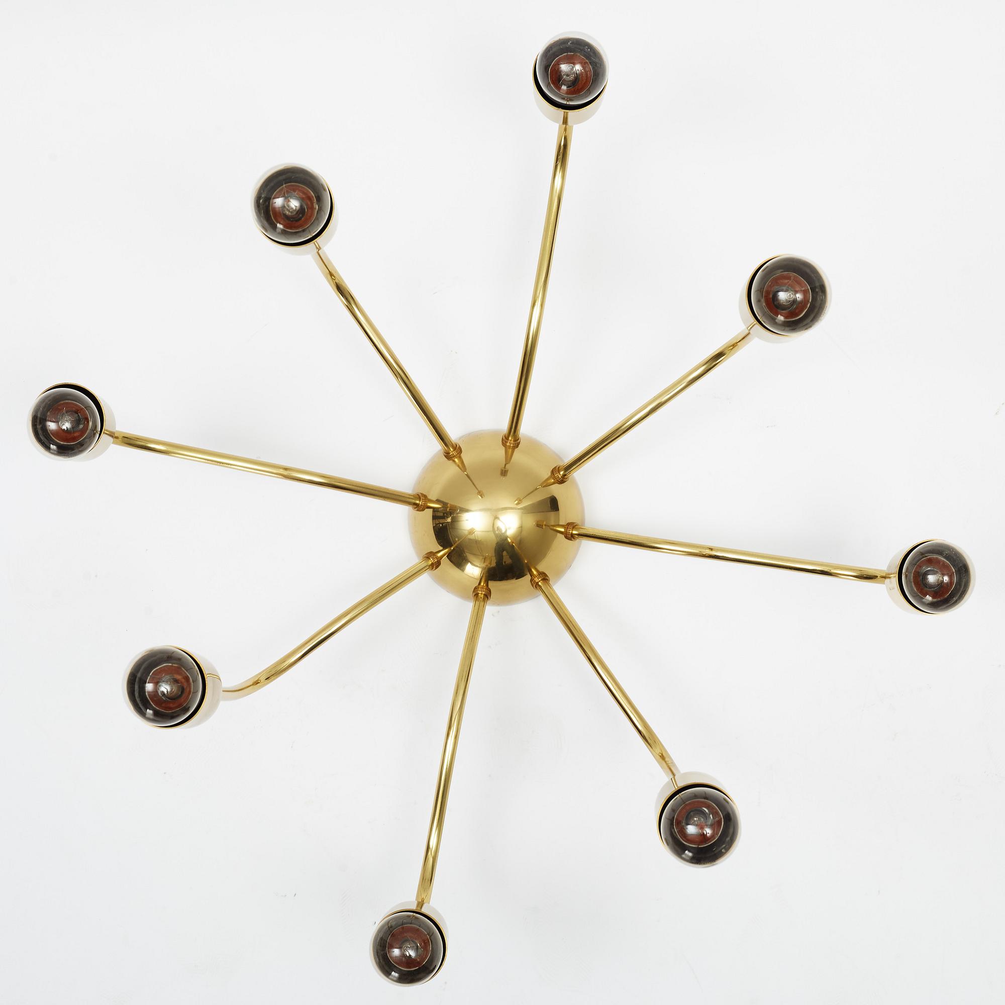 Josef Frank, a brass ceiling lamp, model 2358, Firma Svenskt Tenn, Sweden.