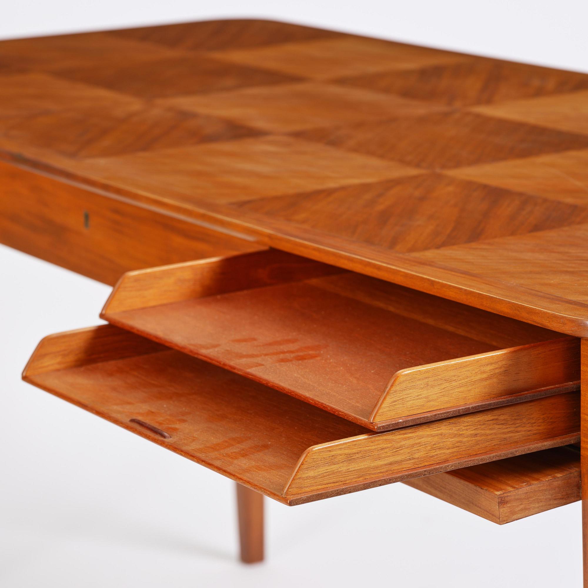 Oscar Nilsson, a mahogany desk, cabinetmaker Allan Lindgren, Stockholm, 1938.