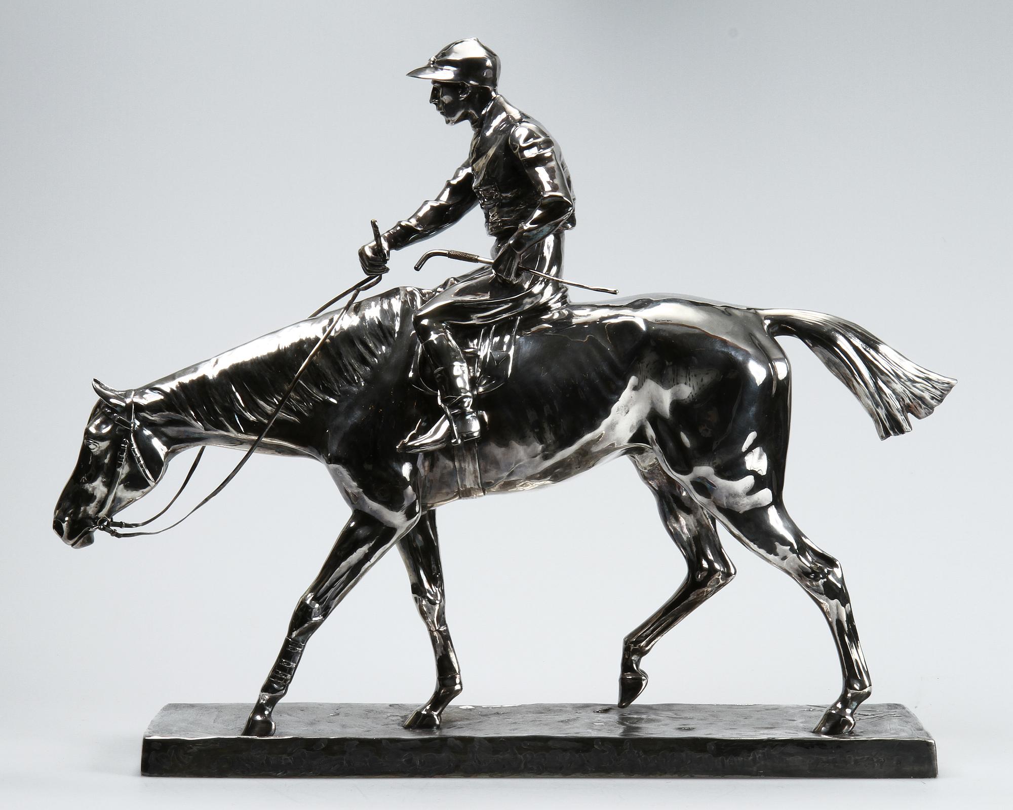 WILHELM ZWICK, skulptur, nysilver, Kayser, sign.