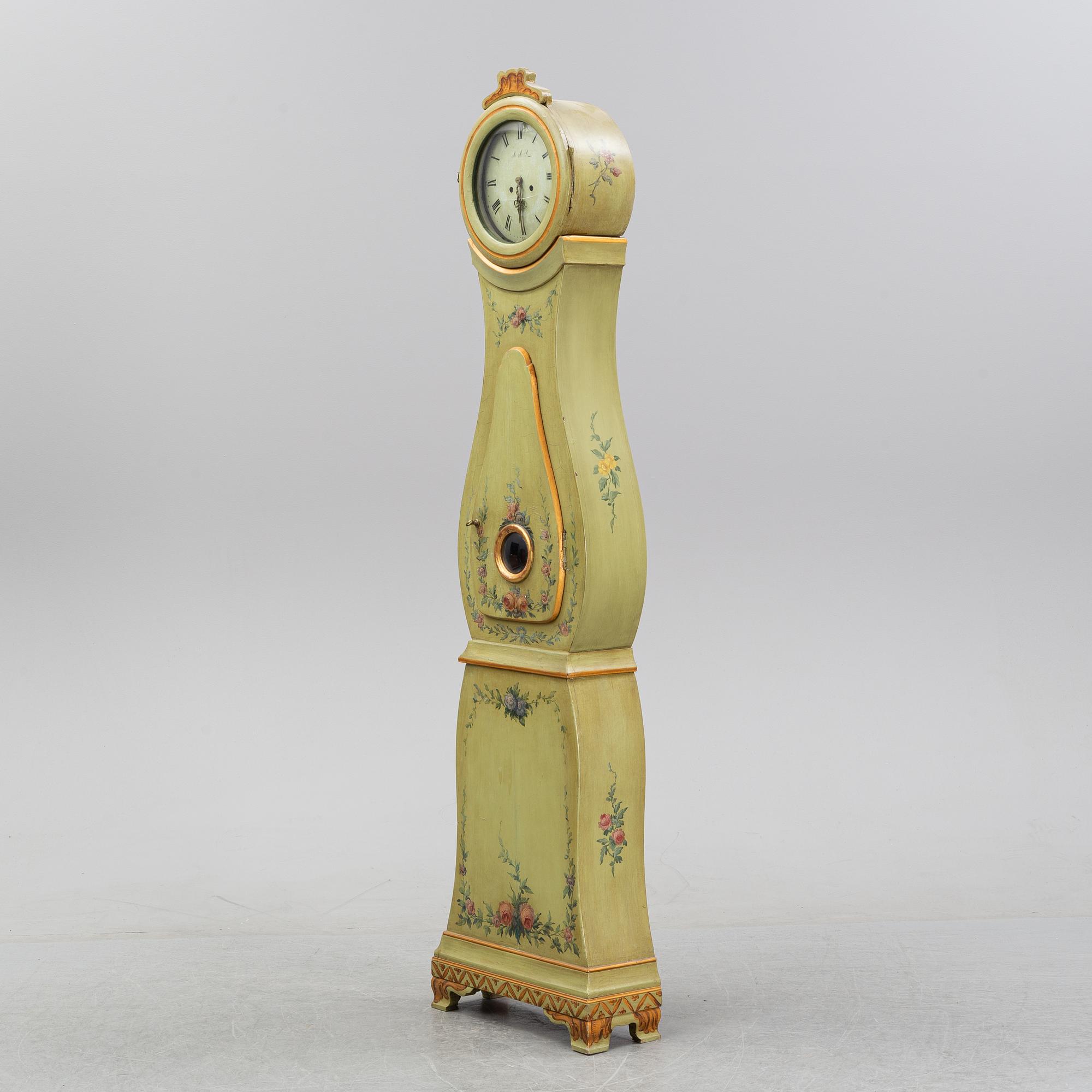 A Swedish longcase clock, first half of the 19th century.