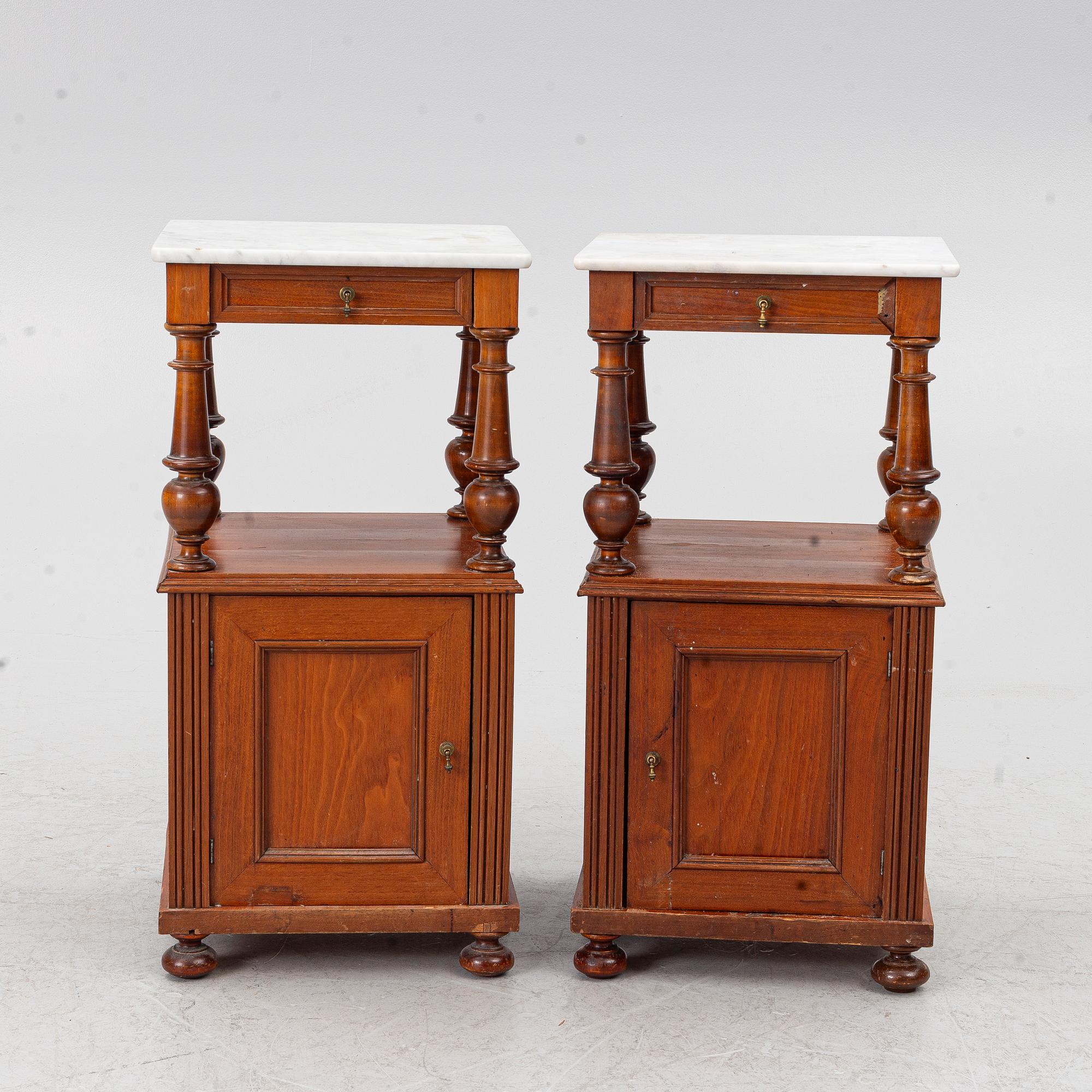 A pair of bedside tables, second half of the 19th century.