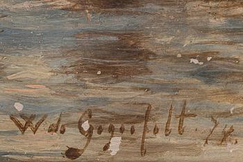 Wilhelm von Gegerfelt, Coastal scene with fishing boats.