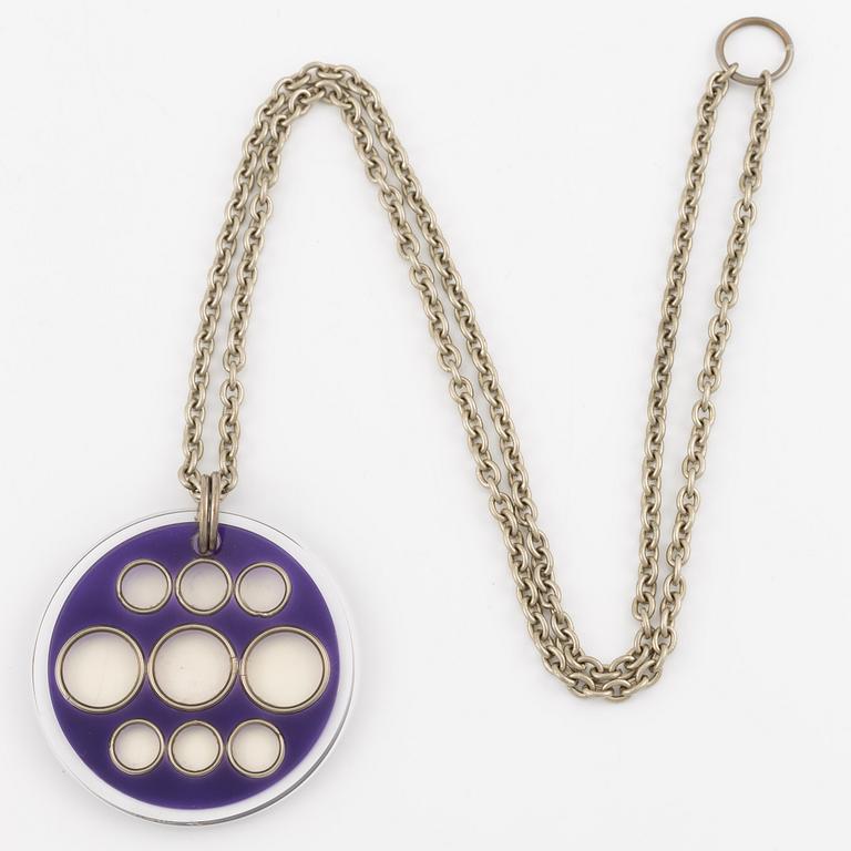 Siv Lagerström, rings 2 pcs and a necklace, acrylic plastic.