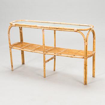 A 1950s rattan flower stand manufactured by Urjalan koritehdas, Finland.