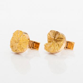 Björn Weckström, a pair of 14K gold cufflinks, 'Devil's Wheel*, Lapponia 1969.