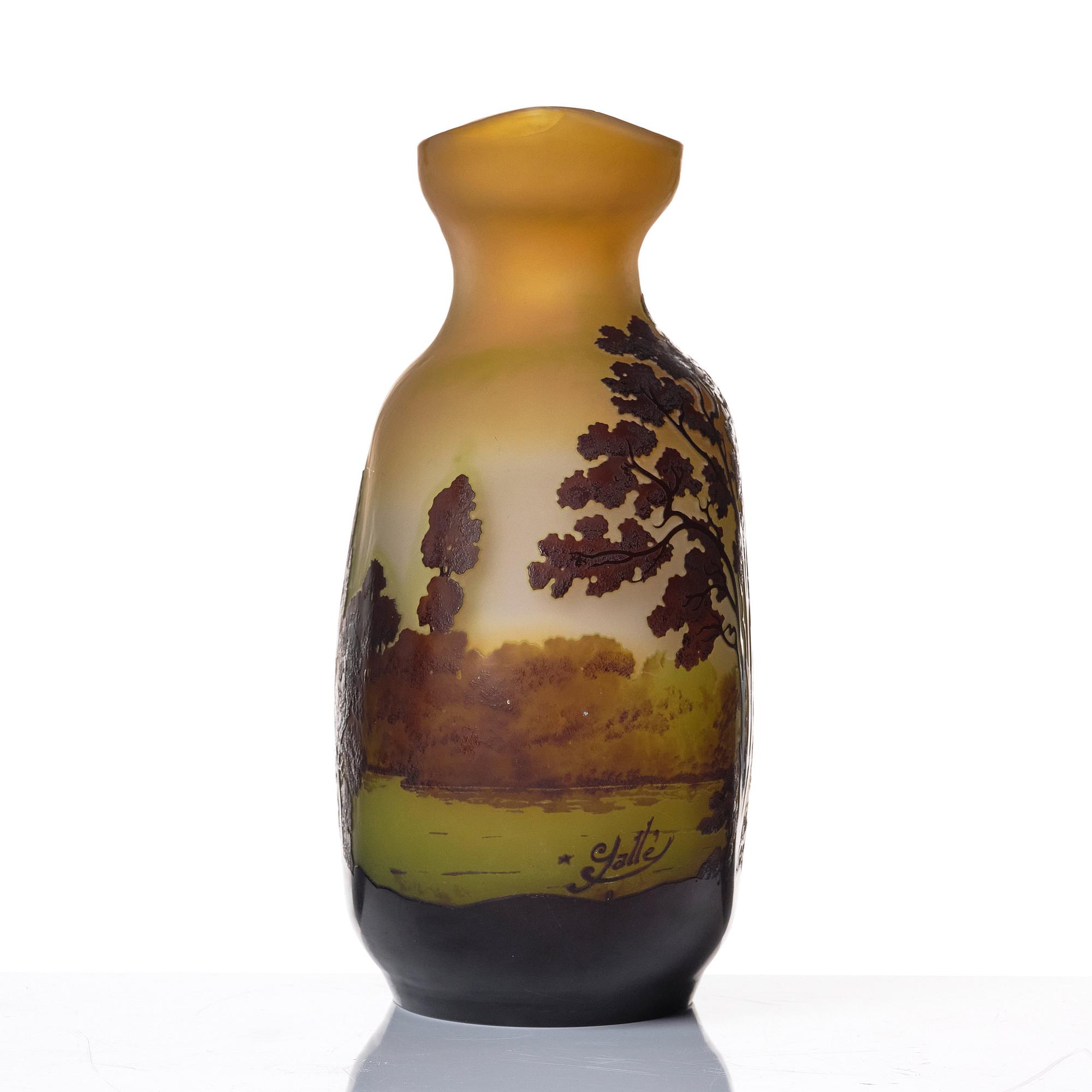 Emile Gallé, a large Art Nouveau cameo glass vase, Nancy, France, post 1904.