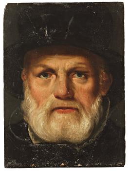 603. DUTCH SCHOOL 17TH CENTURY, Portrait of a gentleman with a black hat.