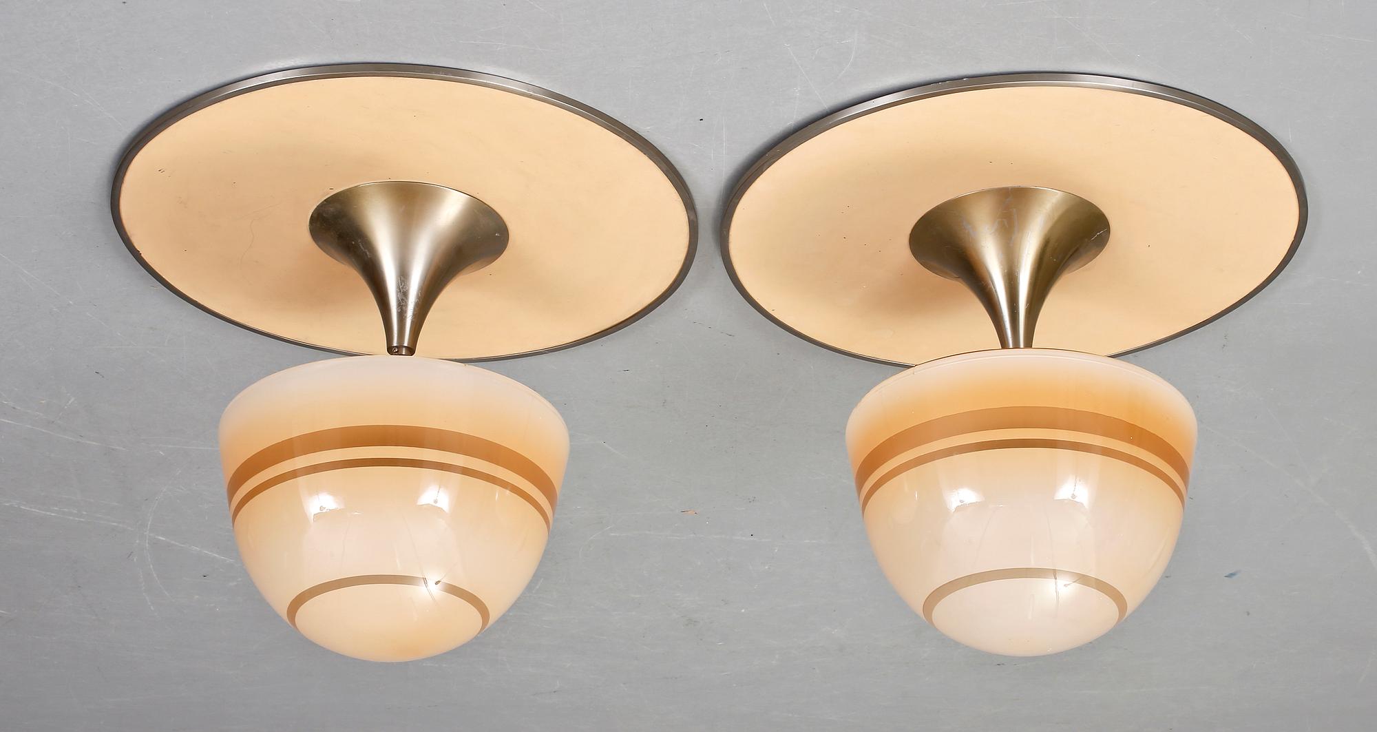 TAKLAMPOR, ett par, möjligen Böhlmarks, 1930-tal.