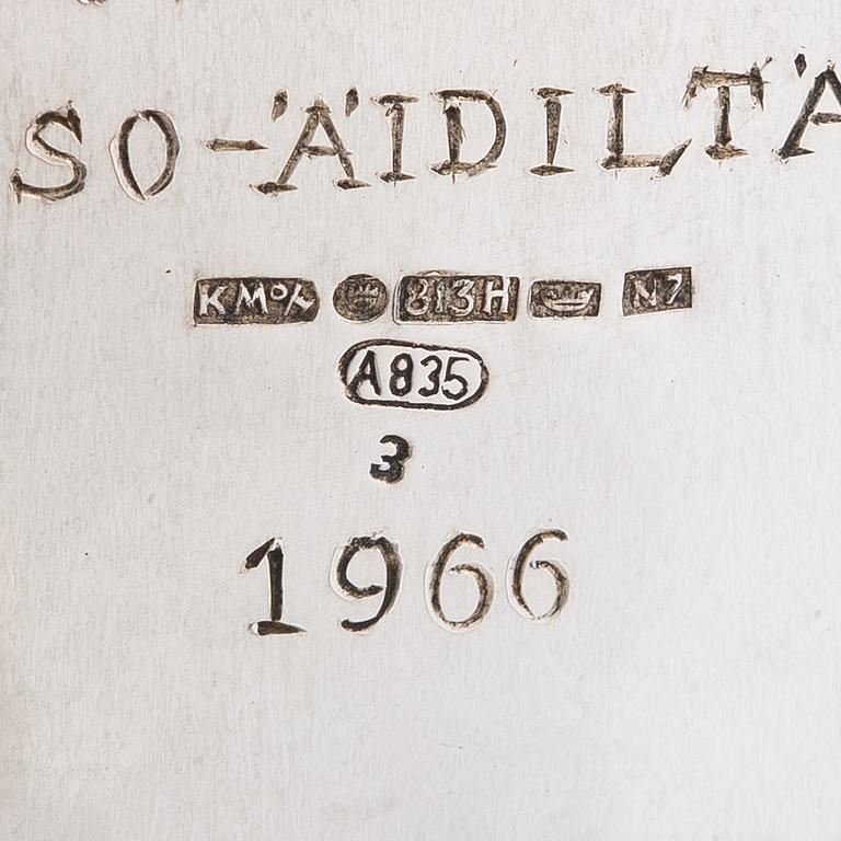 A three-piece silver coffee set, Finnish control marks 1966.