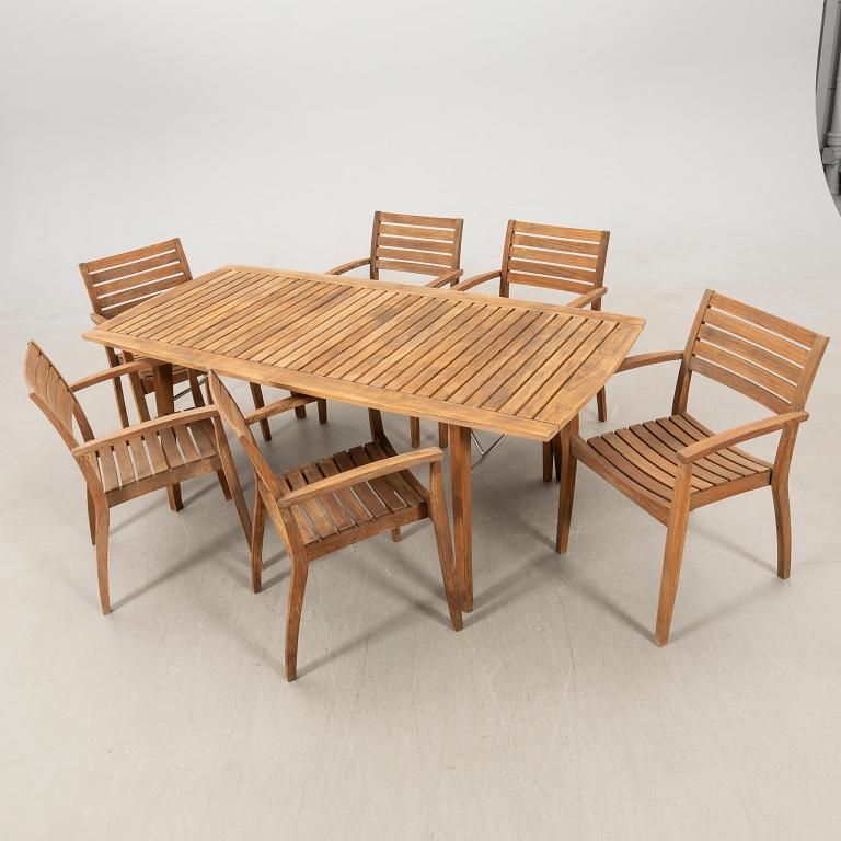 Jakob Berg trädgårdsmöbel 7 dlr "Ballare" för Fritz Hansen Danmark sent 1900-tal.