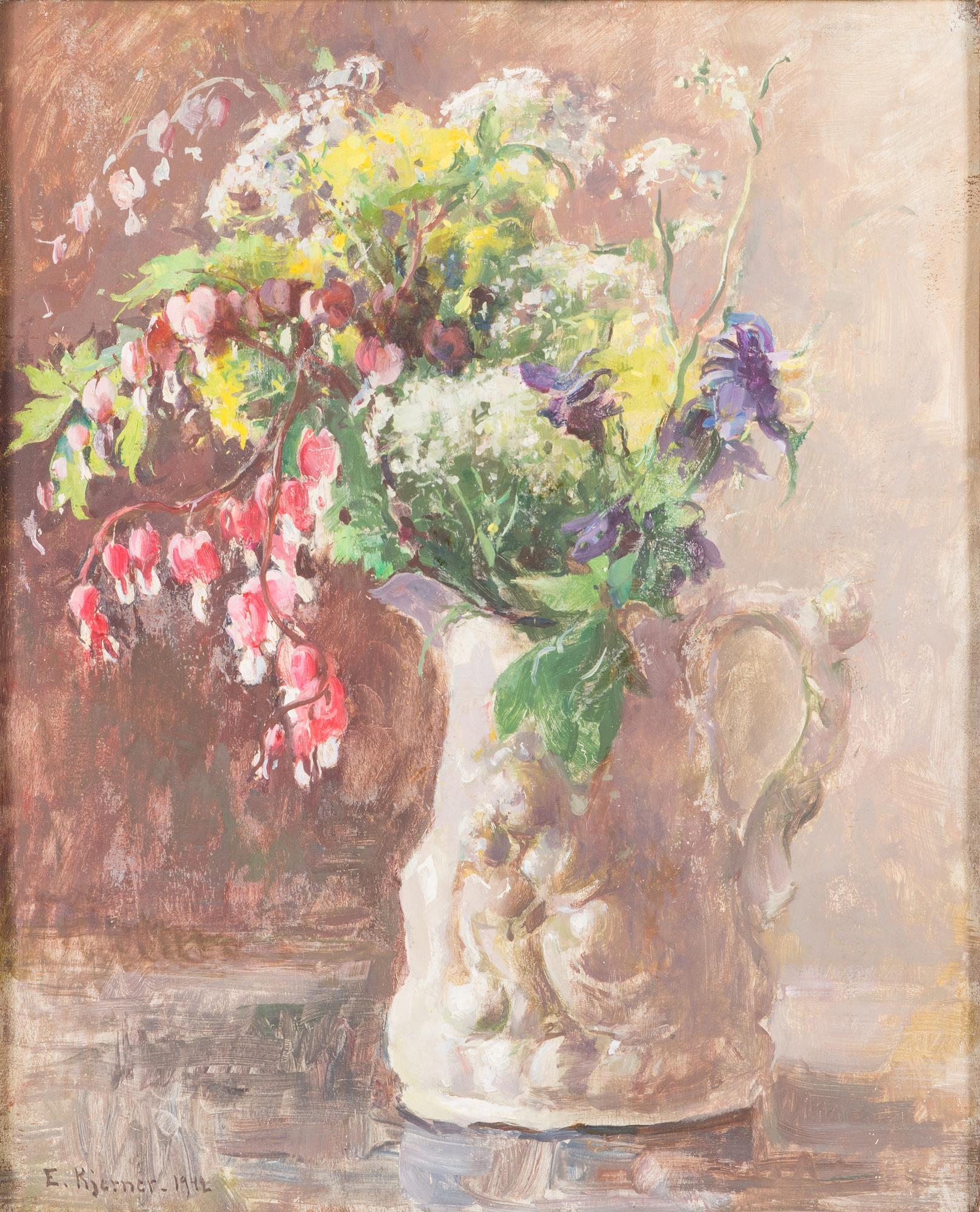 Esther Kjerner, oil on board, signed and dated 1942.