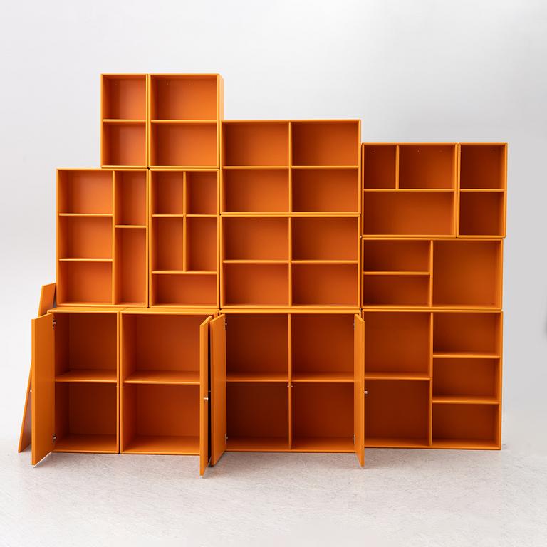 Peter J Lassen, shelf system, 13 pieces, Montana Møbler, Denmark, 2000s.