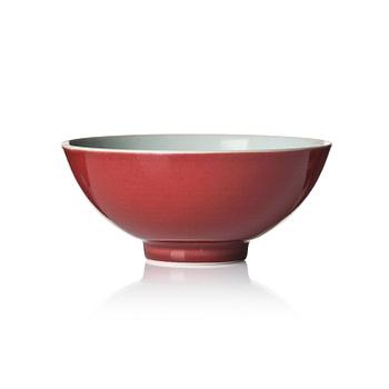 1016. An copper-red glazed bowl, Qing dynasty, Yongzheng mark and of the period (1723-35).