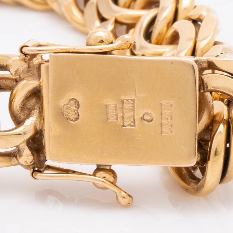 Bracelet 18K gold, 59,8 g, approx 19 x 1 cm.