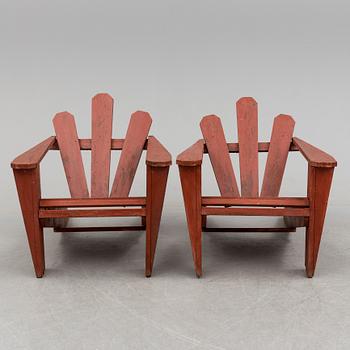 TRÄDGÅRDSFÅTÖLJER, ett par, 1900-talets andra hälft.