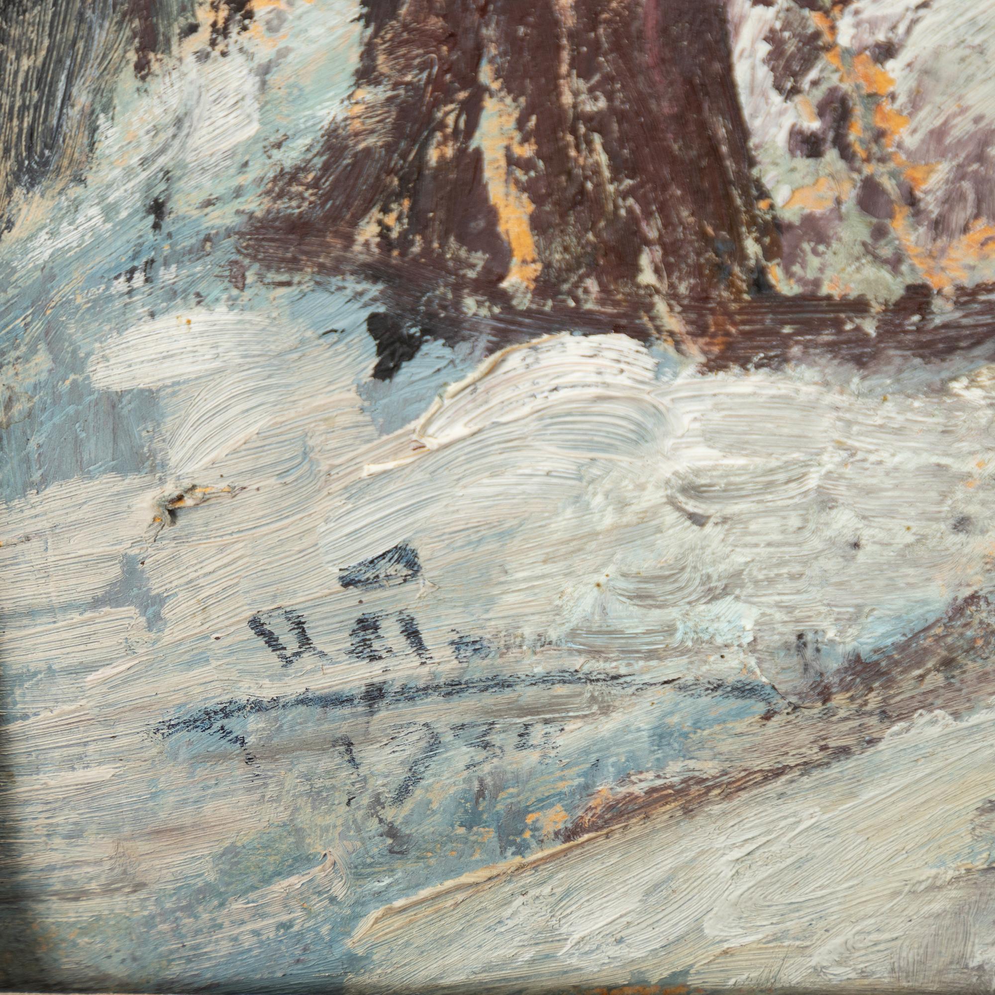 Acke Åslund, Horse in a winter landscape.