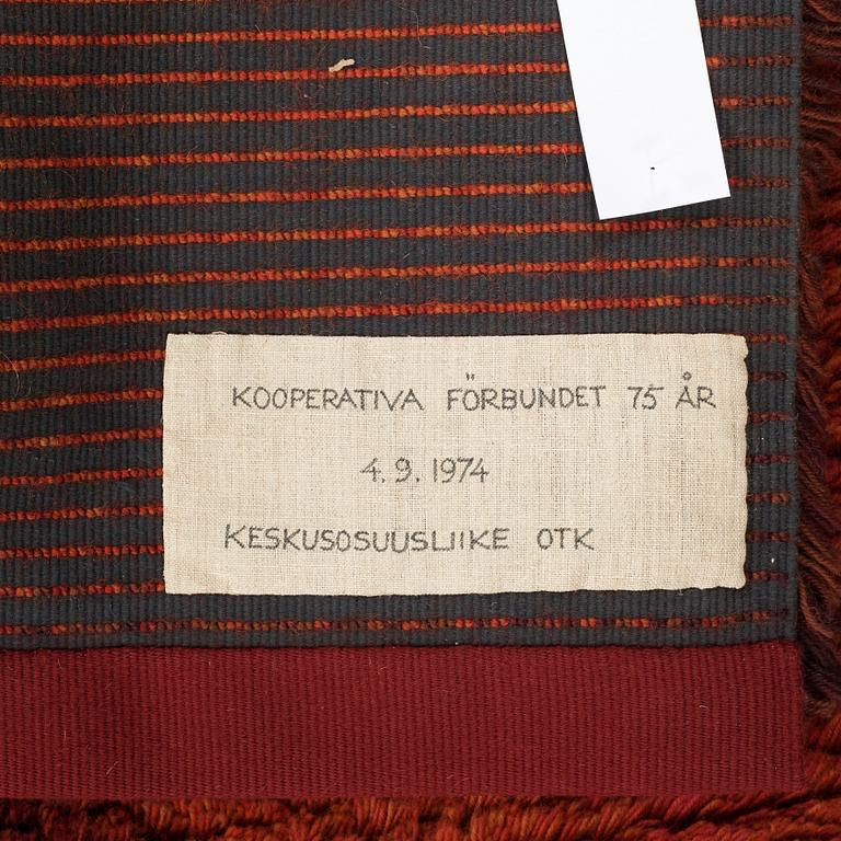 CARPET. "Loitsu" ("Trollkväde"). Knotted pile. 155,5 x 115,5 cm. Designed by Ritva Puotila.