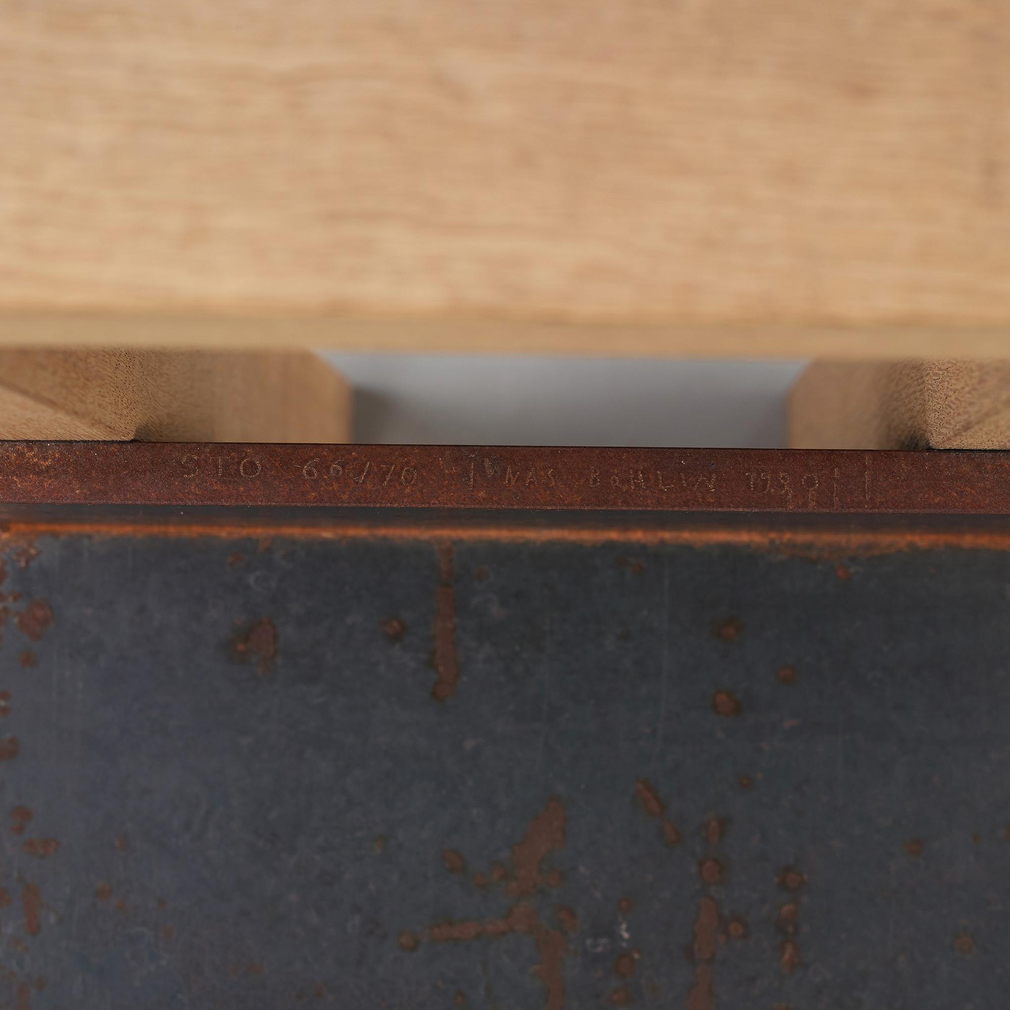 Jonas Bohlin, a 'Sto' oak and iron chair, Stockholm 1990.