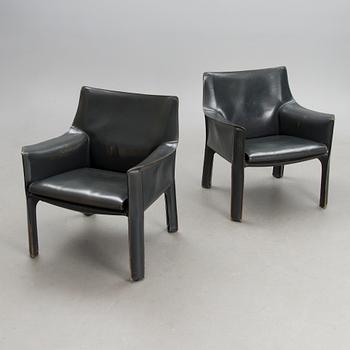 A pair late 20th century '414 Cab' chairs by Cassina, Italy.