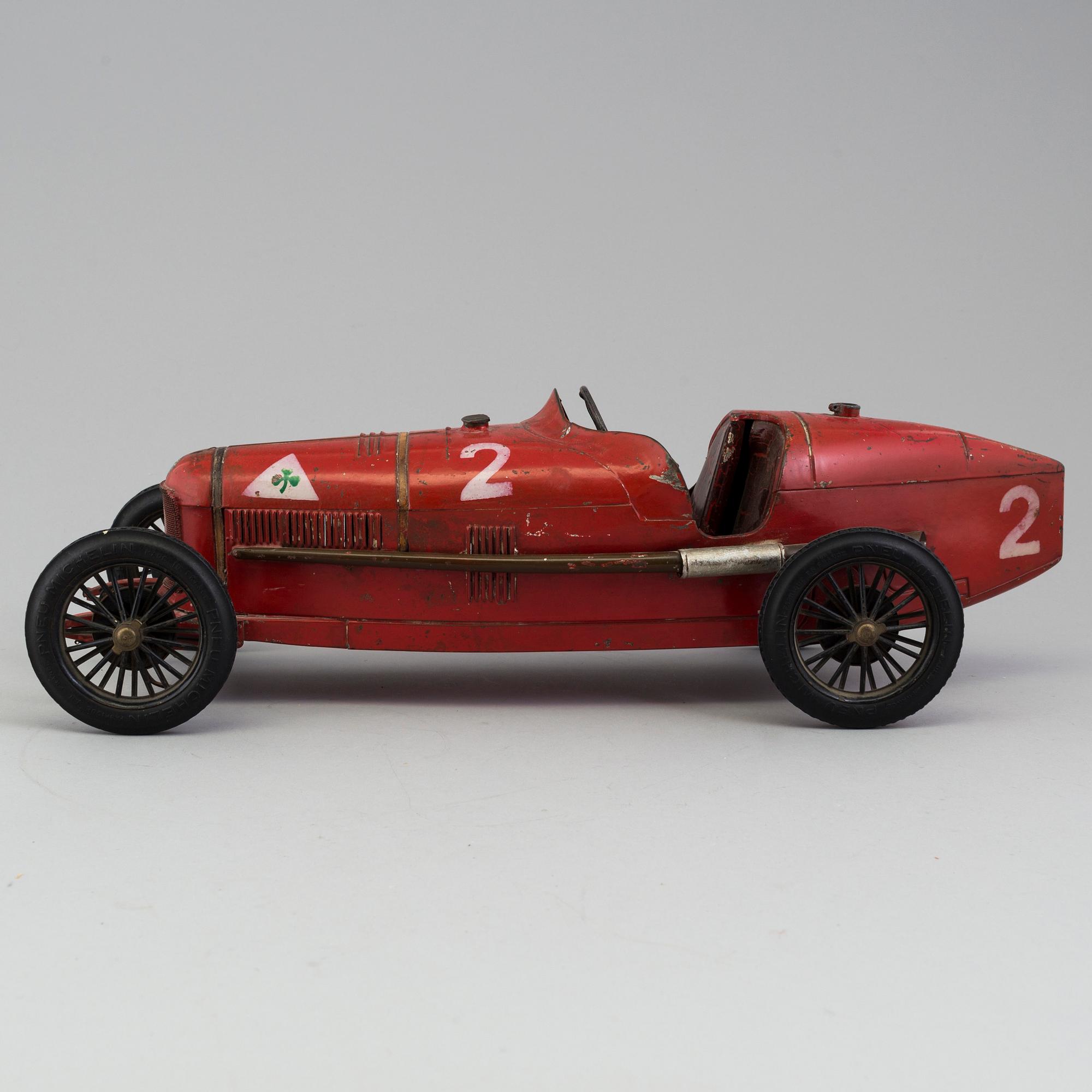 A red tinplate CIJ Alfa Romeo P2, France, ca 1930.