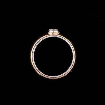 RING, 14K guld, sterlingsilver, diamantimitation ca 0,35 ct. Vikt 7 g.