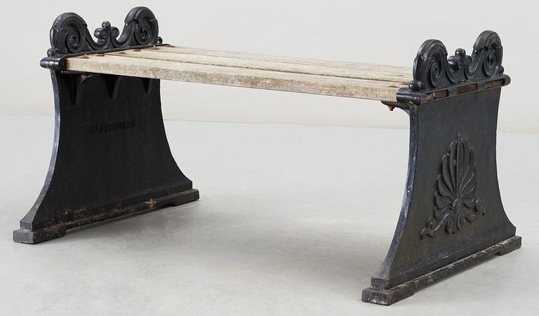 A Folke Bensow cast iron bench, Näfveqvarns Bruk.