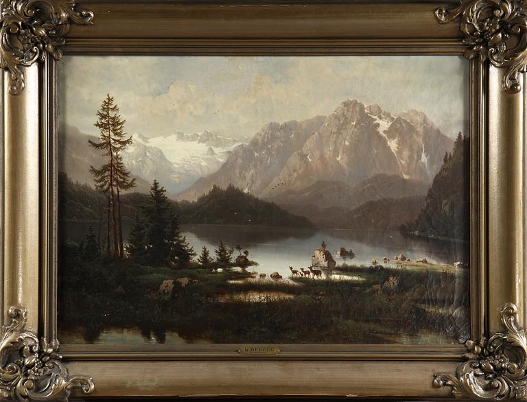 OKÄND KONSTÄR, olja på duk, sign. "K . Berger", Tyskland, 1800/1900-tal.