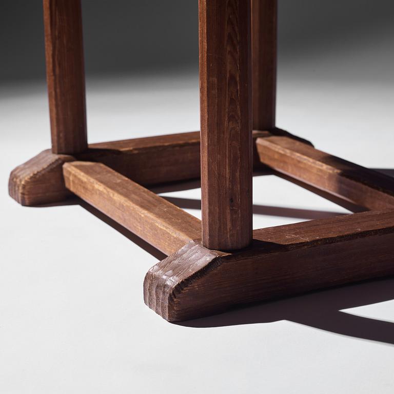 Axel Einar Hjorth, a stained pine and limestone top "Sandhamn" table, Nordiska Kompaniet, Sweden 1931.