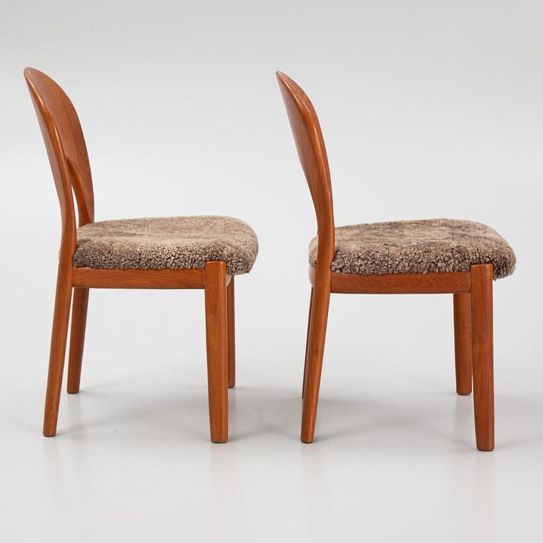 Niels Kofoed, chairs, 6 pieces, Denmark, second half of the 20th century.