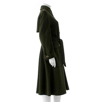 CÉLINE, a green wool coat from the 1960/70's.