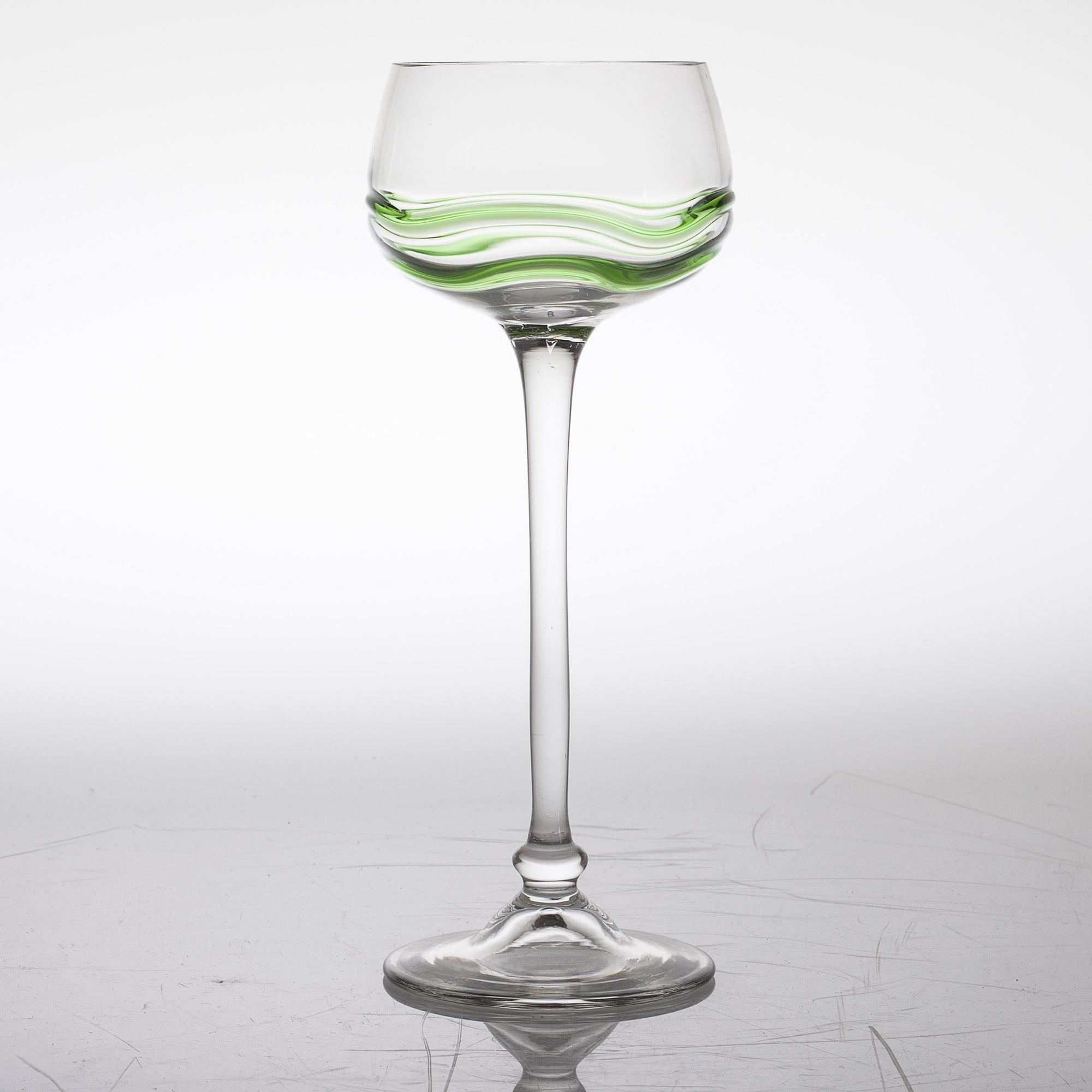 Ten wine glasses, first half of the 20th century.