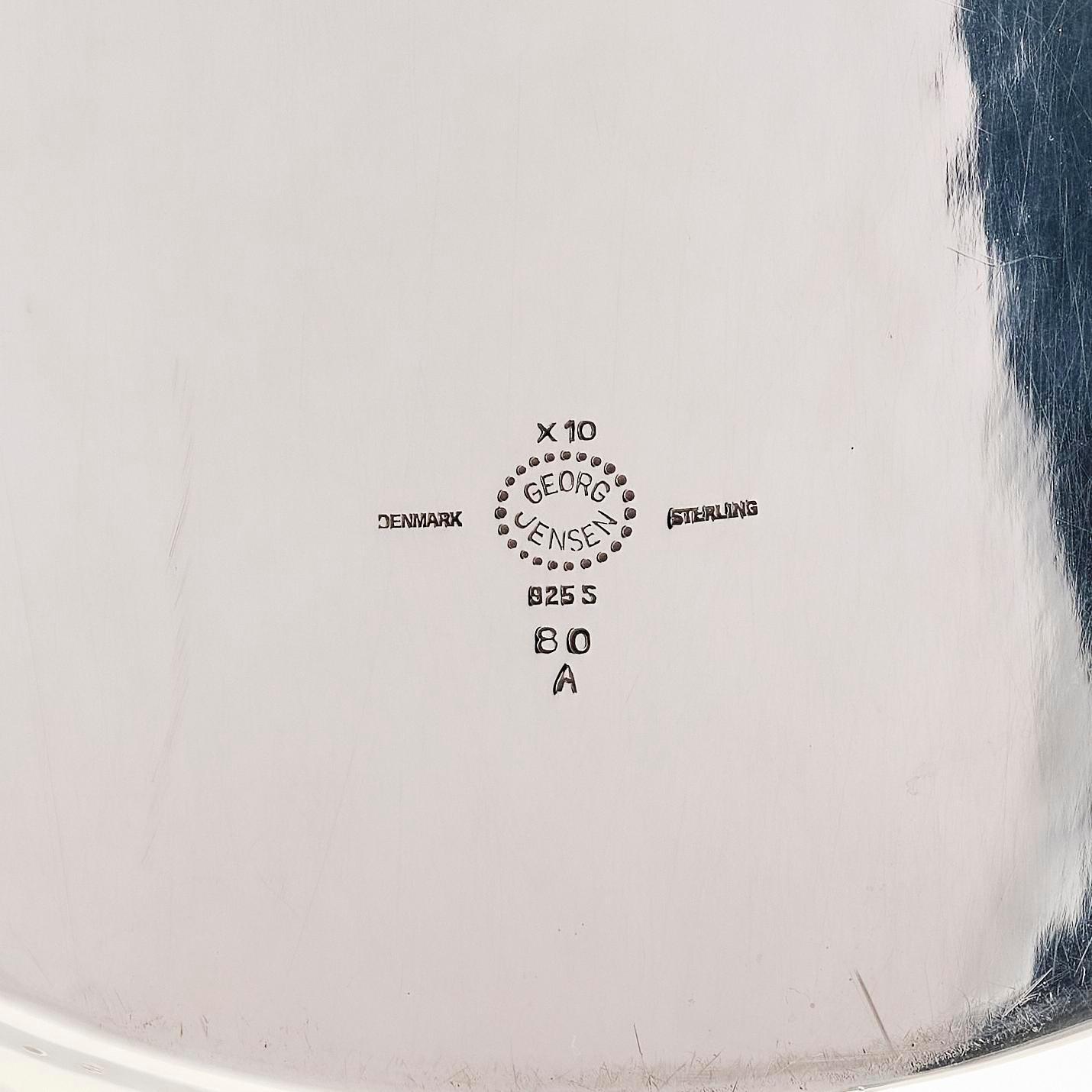 Georg Jensen, a sterling silver tray, model 80 A, Denmark 1990s.