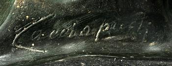 OKÄND KONSTNÄR, patinerad gips, sign Cacciapuoti, 1900-tal.
