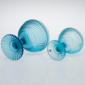 SKÅLAR, 7 st, glas, "Mariskooli" Marimekko, Iittala.