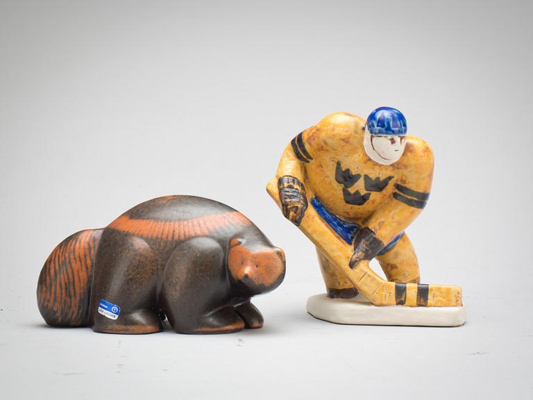 FIGURINER, 2 st, stengods, Lisa Larson, Gustavsberg.