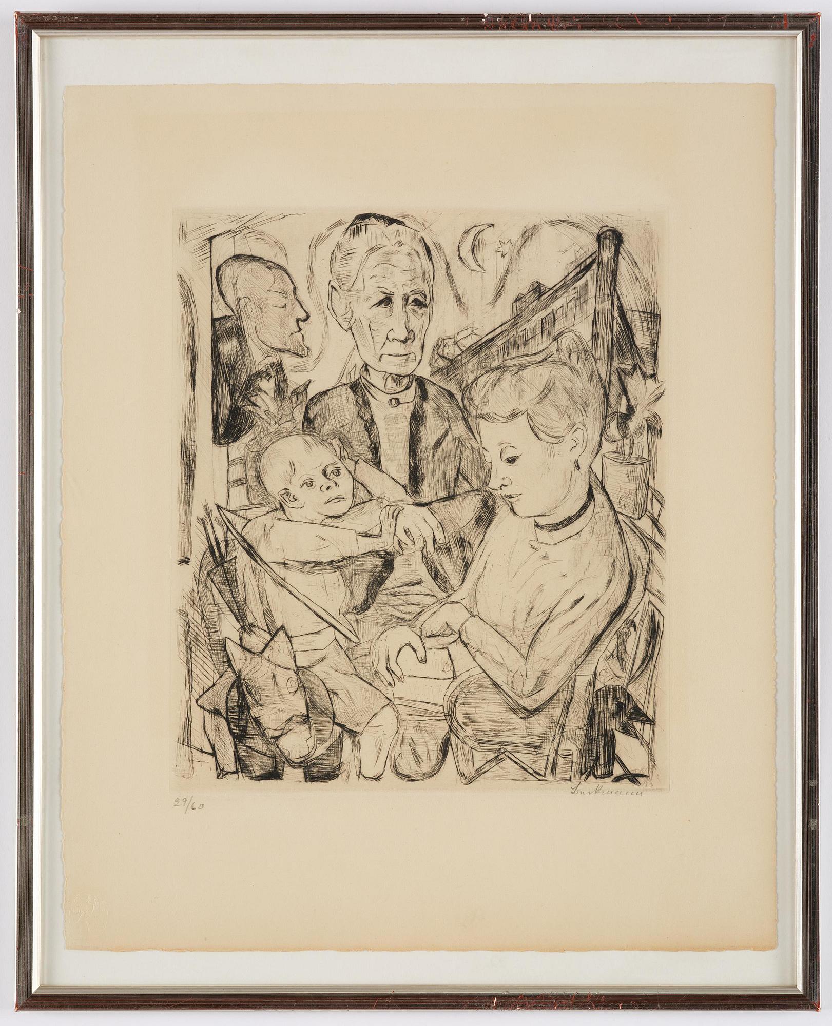 Max Beckmann, "Familienszene" from "Gesichter".