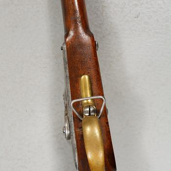 A percussion rifle with bayonet, probably swedish model 1815-45.