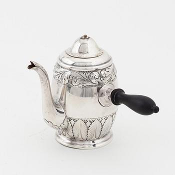 A Danish silver chocolate pot, makers mark of Aage Steffensen, Assay Master mark of CF Heise, Copenhagen 1929.