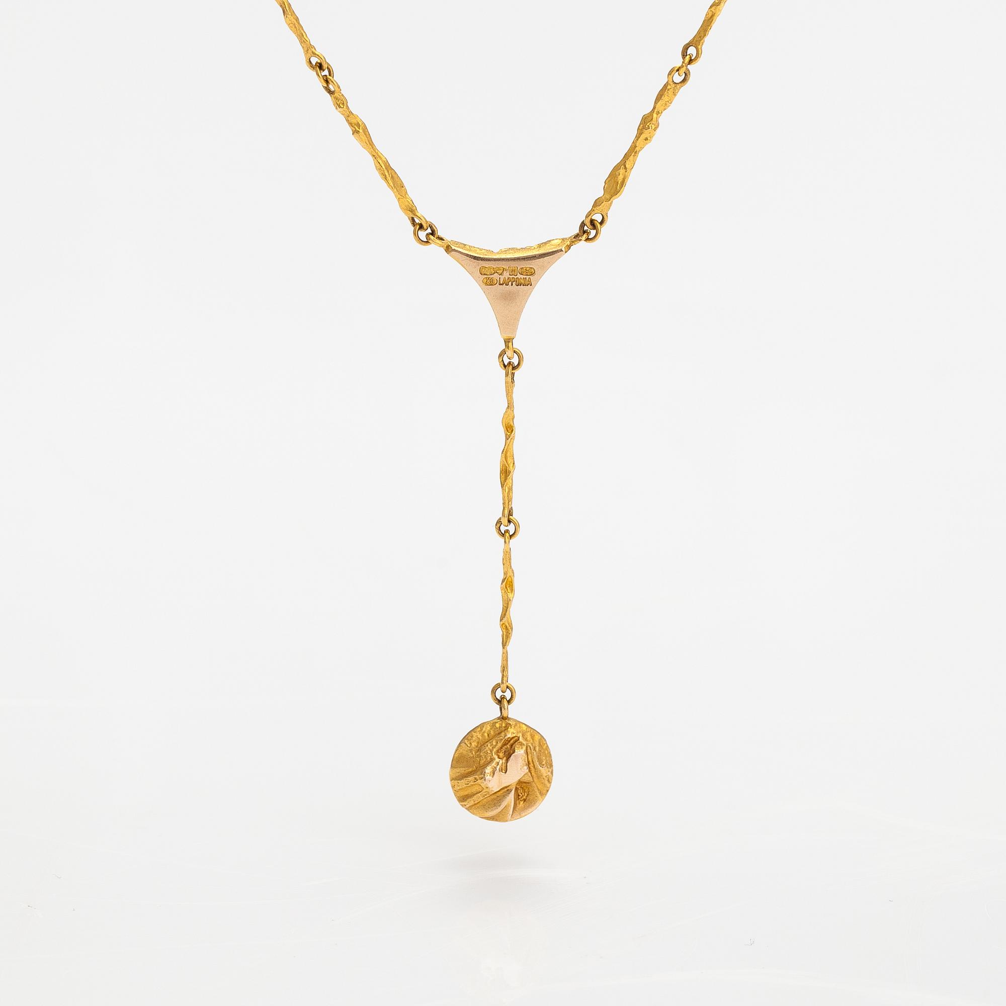 Björn Weckström, A 14K gold necklace "Pendolo". Lapponia 1999.